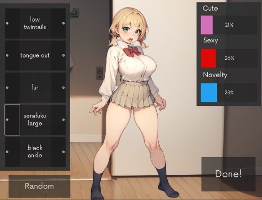 女の子を着せ替えてお金を稼ぐエロ着せ替えゲーム Cosplay Manager