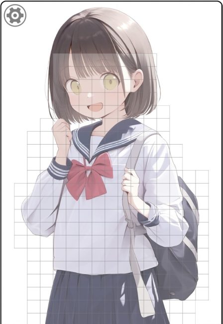 黒髪セーラー服の素朴風な女の子の脱衣ブロック崩しゲーム