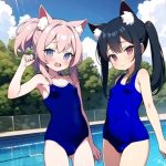 猫耳スク水少女の脱衣ブロック崩しゲーム